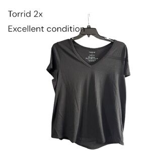 Torrid Black Short Sleeve V-Neck Tee